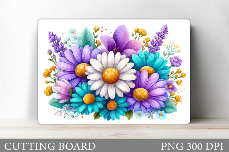 Flowers Cutting Board Sublimation. Wildflowers Cutting Board