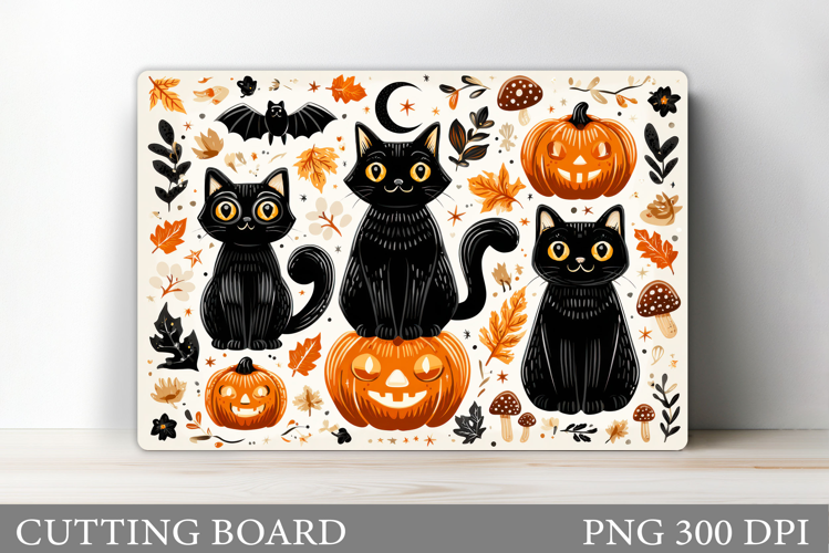 Halloween Cat Cutting Board. Halloween Cutting Board