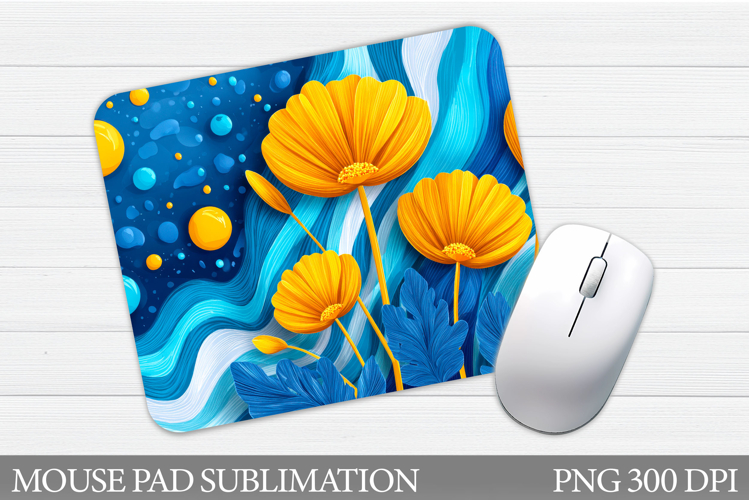Flowers Mouse Pad Sublimation. Floral Mouse Pad Design