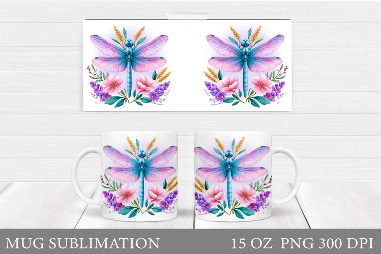 Dragonfly Mug Design. Dragonfly Sublimation