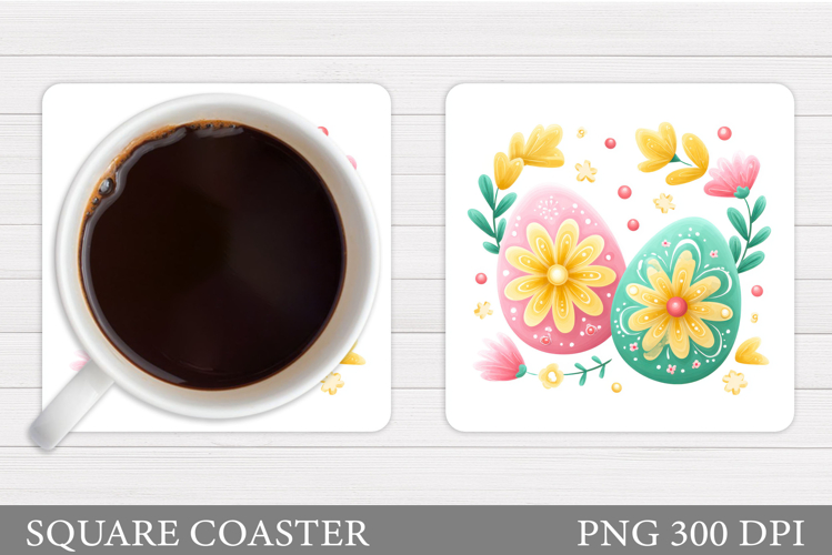 Easter Eggs Coaster Sublimation. Easter Coaster Design