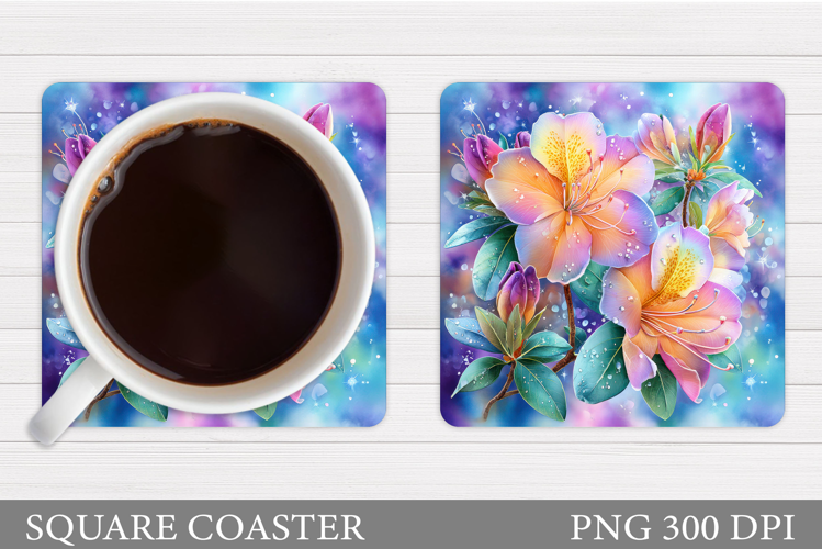Floral Coaster Design. Flowers Coaster Sublimation