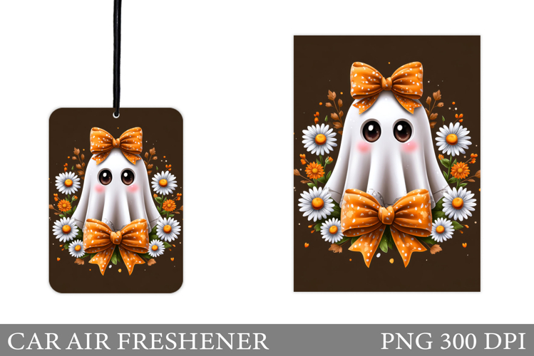Ghost Car Air Freshener Design. Halloween Car Air Freshener