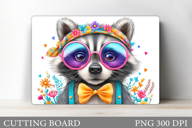Raccoon Cutting Board Design. Raccoon Kitchen Cutting Board example image 1
