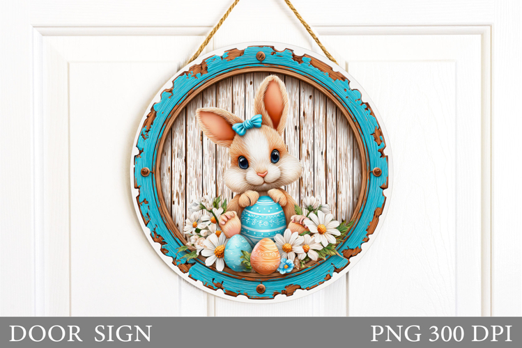 Easter Bunny Door Sign Sublimation. Easter Door Sign Design