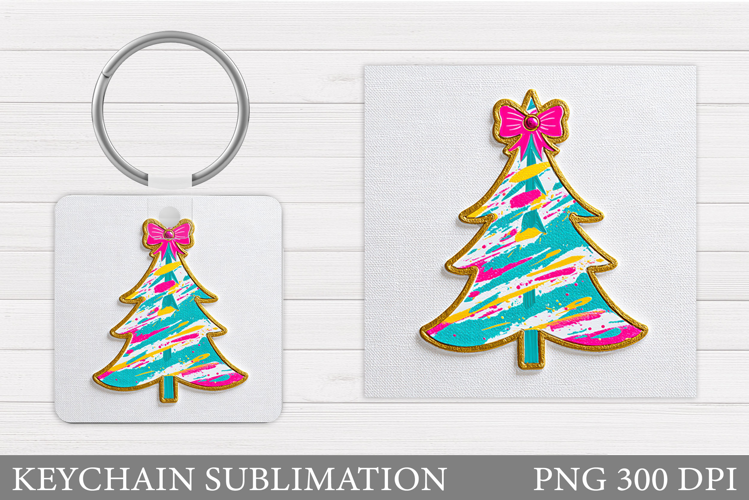 Christmas Tree Keychain. Christmas Keychain Sublimation