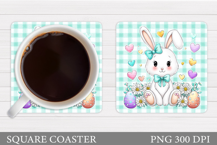 Easter Bunny Coaster Design. Easter Coaster Sublimation