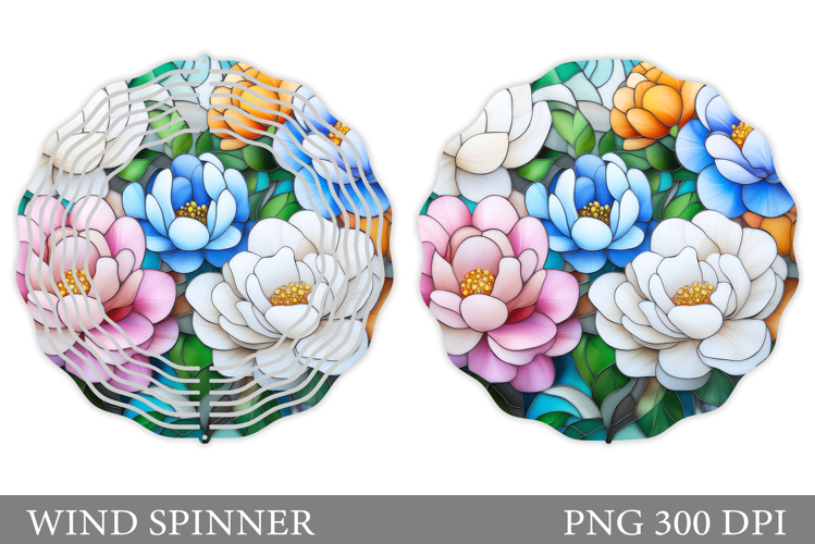Floral Wind Spinner Sublimation. Flowers Wind Spinner Design