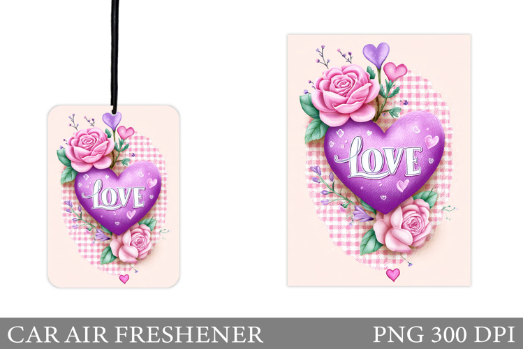 Love Car Air Freshener. Valentines Car Air Freshener Design