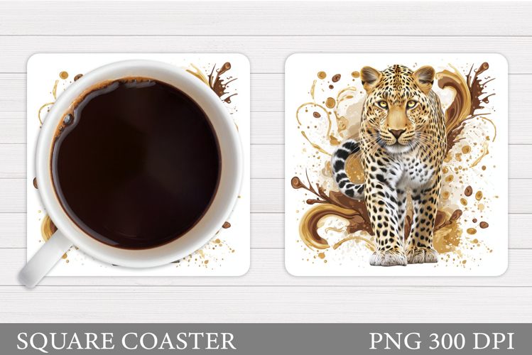 Leopard Coaster Design. Leopard Sublimation