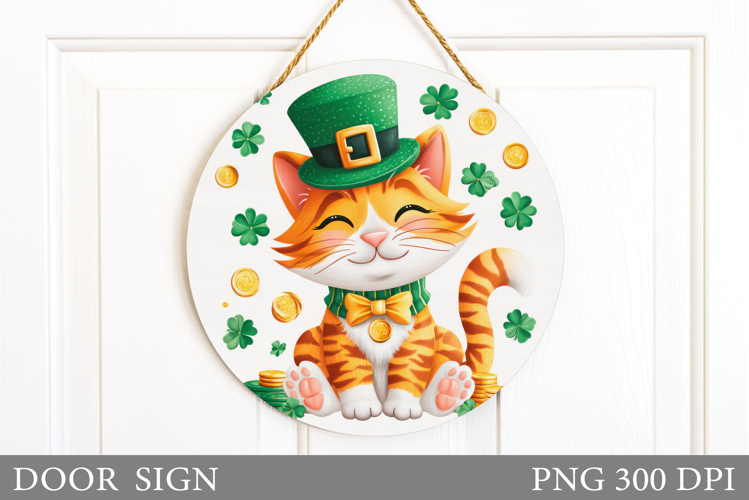 St Patrick Cat Door Sign. St Patrick Door Sign Sublimation