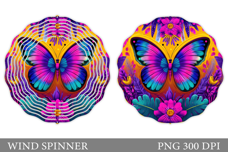 Butterfly Wind Spinner. Flowers Wind Spinner Sublimation