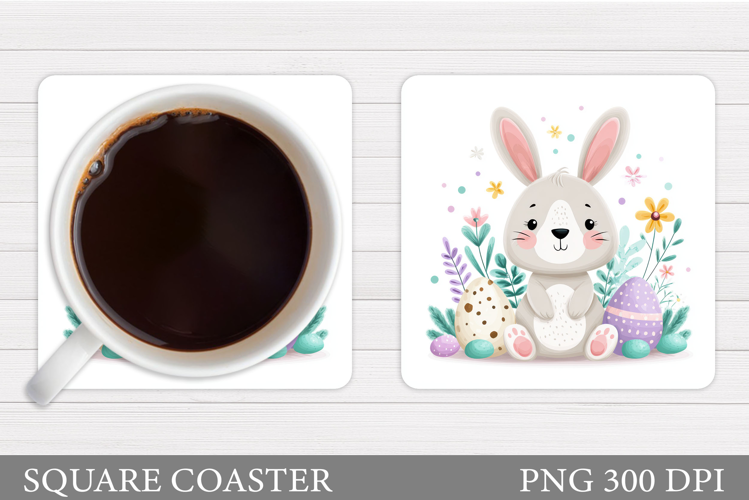 Easter Bunny Coaster Sublimation. Easter Coaster Design