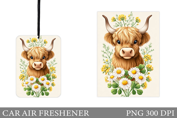 Cute Cow Car Air Freshener. Cute Cow Sublimation