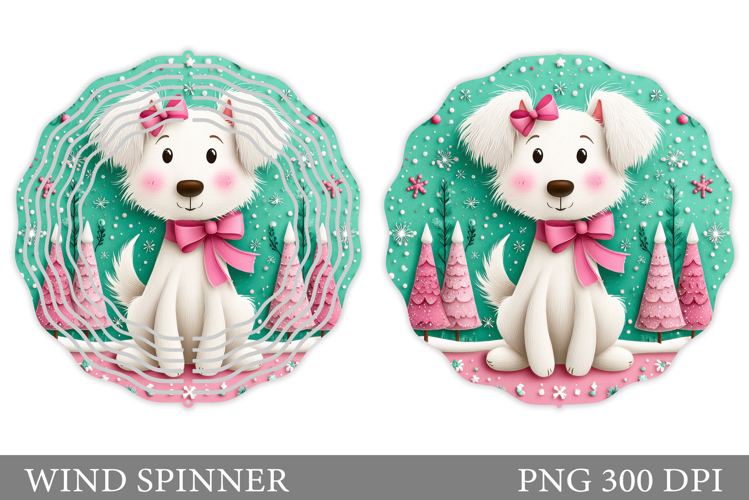 Christmas Dog Wind Spinner. Christmas Wind Spinner Design