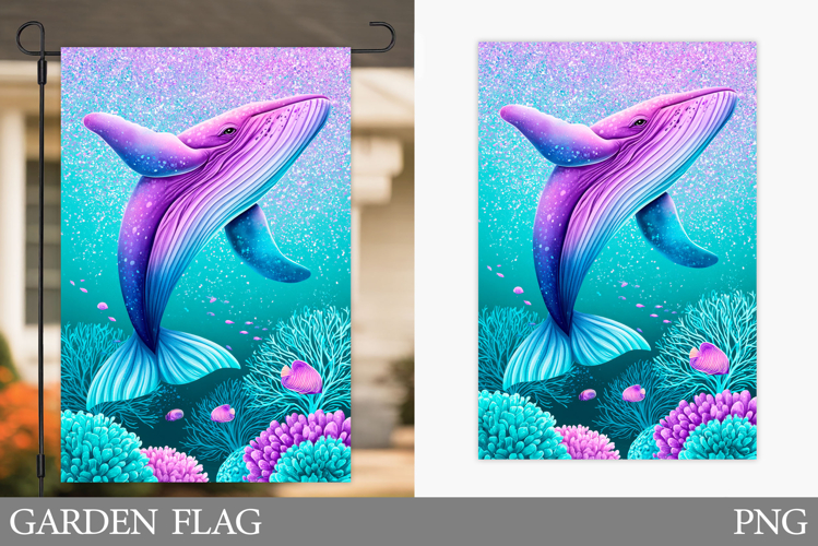 Whale Garden Flag Design. Whale Sublimation