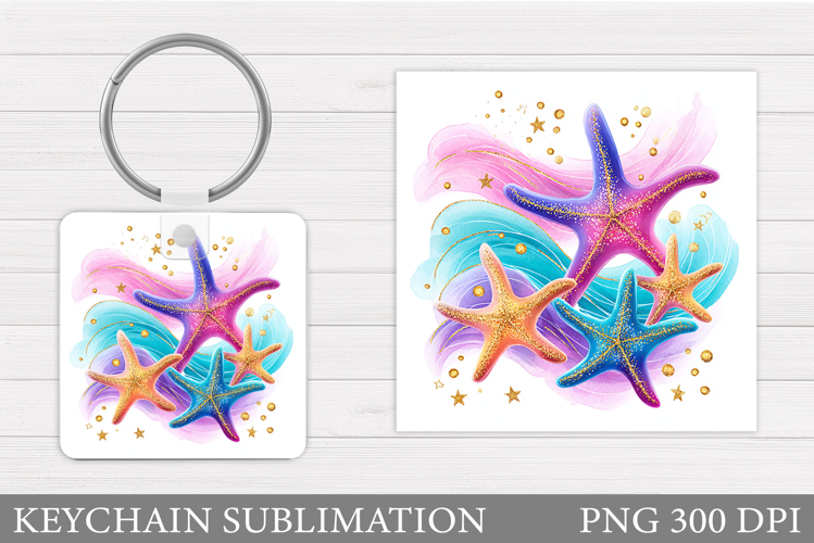 Starfish Keychain Design. Starfish Sublimation