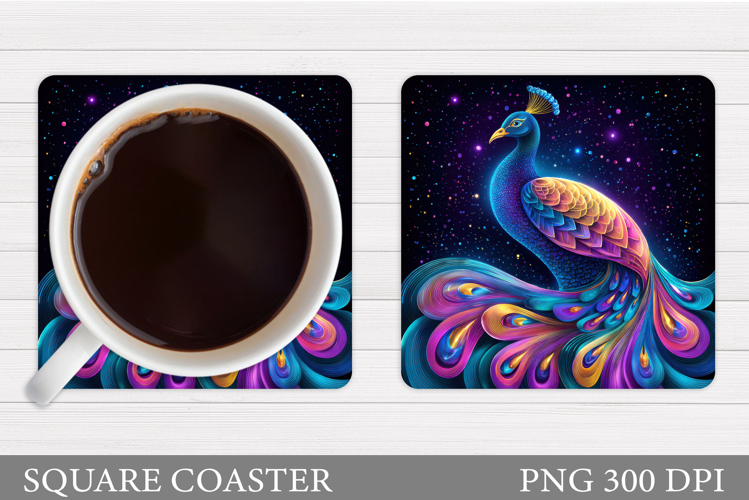 Peacock Coaster Design. Peacock Sublimation