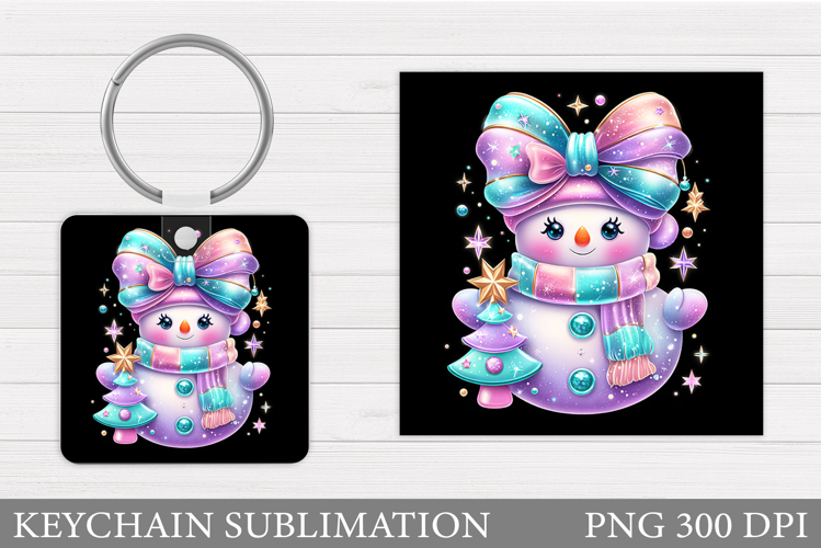 Christmas Snowman Keychain. Christmas Keychain Design