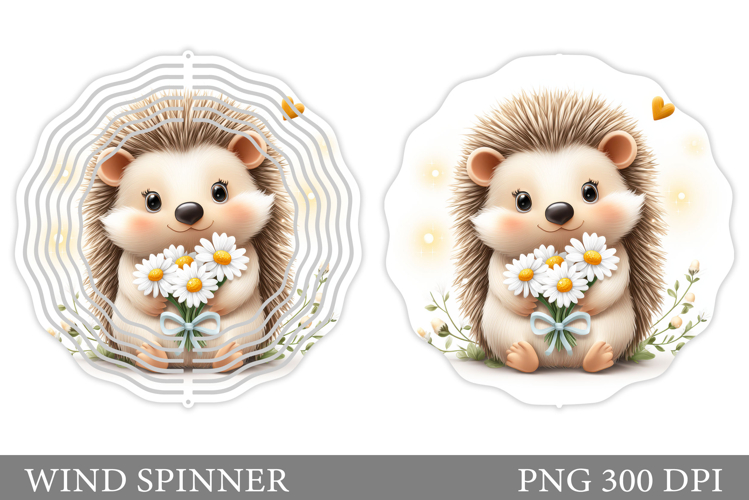 Cute Hedgehog Wind Spinner. Hedgehog Sublimation
