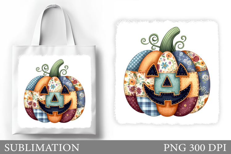 Halloween Pumpkin Sublimation. Cute Pumpkin Tote Bag Design
