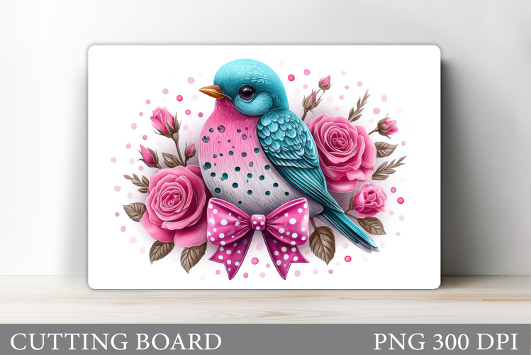 Bird Cutting Board Sublimation. Flowers Cutting Board