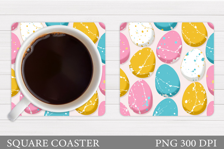 Easter Eggs Coaster Sublimation. Easter Coaster Design