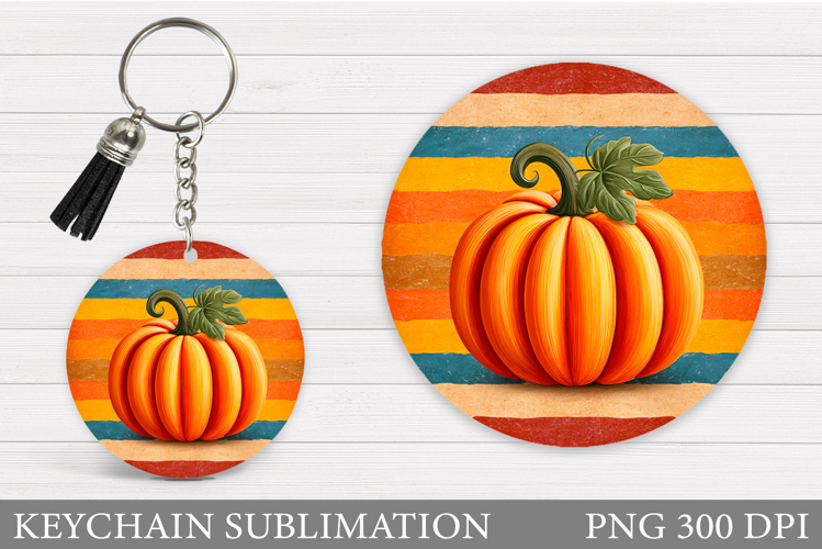 Fall Pumpkin Keychain Sublimation. Pumpkin Keychain Design