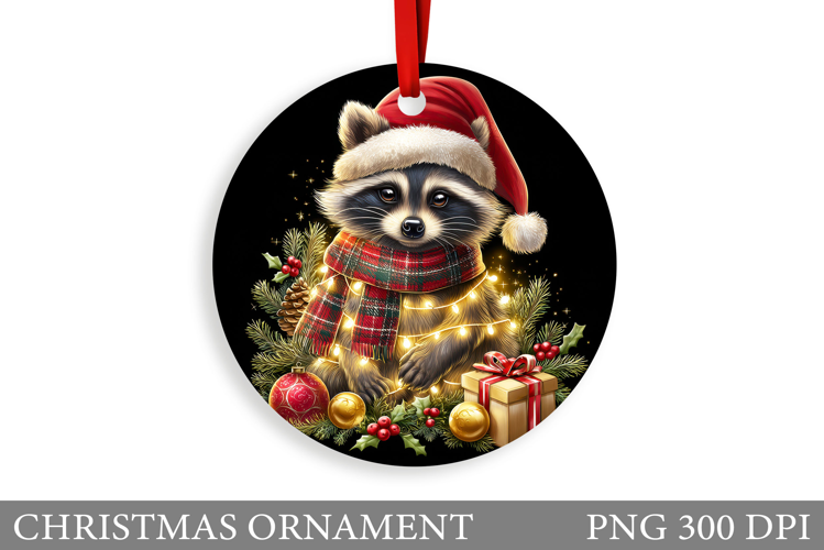 Cute Raccoon Christmas Ornament. Christmas Ornament Design