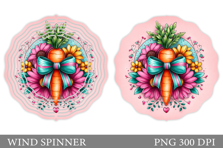 Carrot Wind Spinner Sublimation. Flowers Wind Spinner Design
