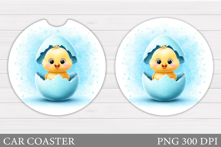 Easter Chick Car Coaster. Easter Car Coaster Sublimation