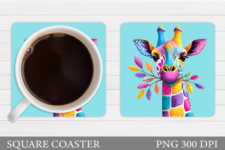 Cute Giraffe Coaster Design. Cute Giraffe Sublimation