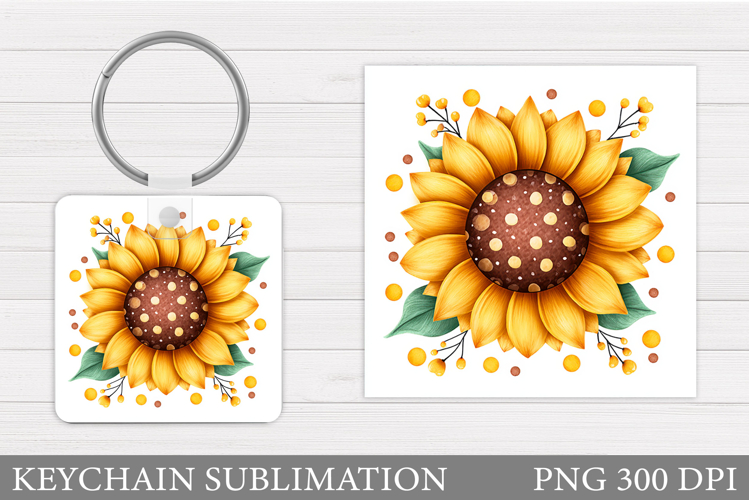 Flowers Keychain Sublimation. Floral Keychain Design