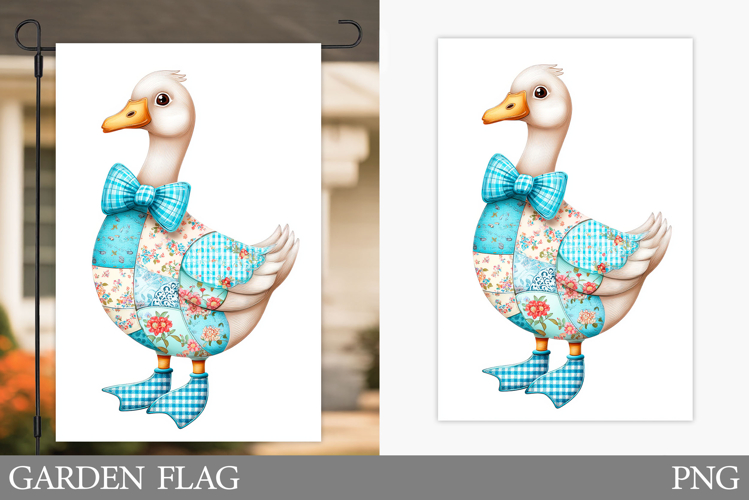 Patchwork Goose Garden Flag. Patchwork Goose Sublimation