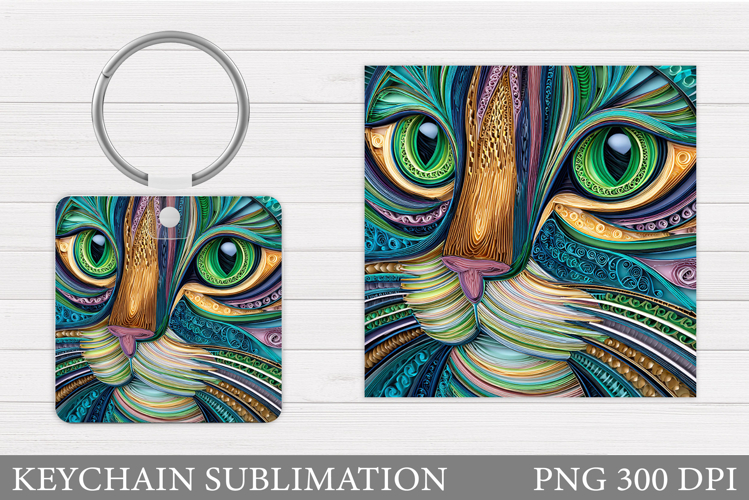 Cat Keychain Design. Cat Sublimation