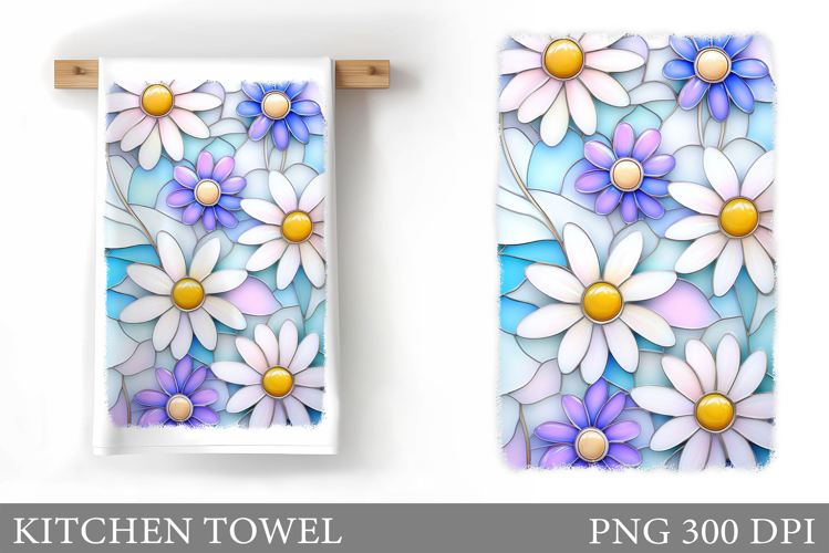 Flowers Kitchen Towel Design. Kitchen Towel Sublimation