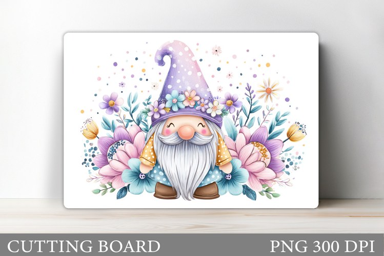 Spring Gnome Cutting Board. Spring Cutting Board Sublimation