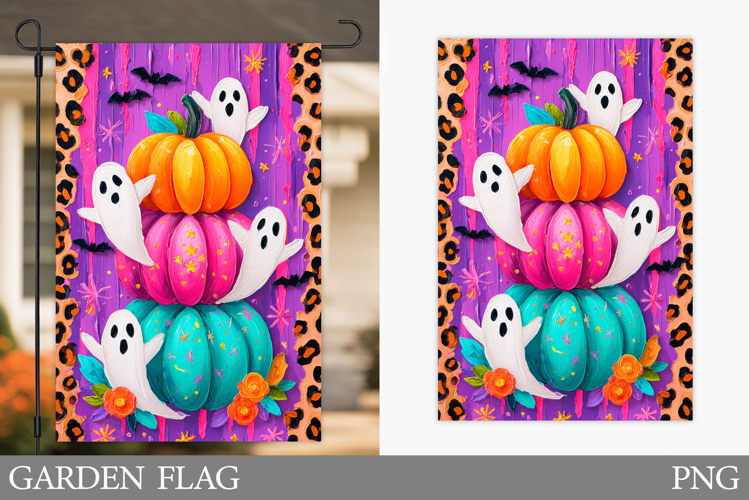Halloween Garden Flag Design. Halloween Ghost Garden Flag