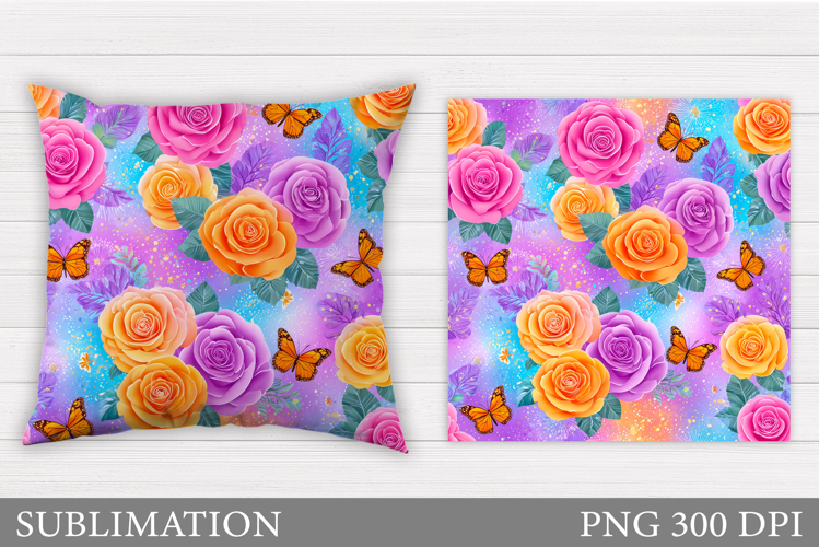 Roses Pillow Sublimation. Flowers Sublimation