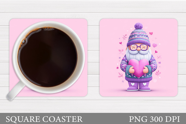 Valentines Gnome Coaster. Valentines Coaster Sublimation