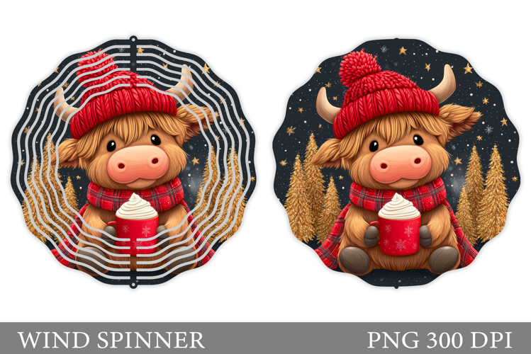 Christmas Cow Wind Spinner. Christmas Wind Spinner Design