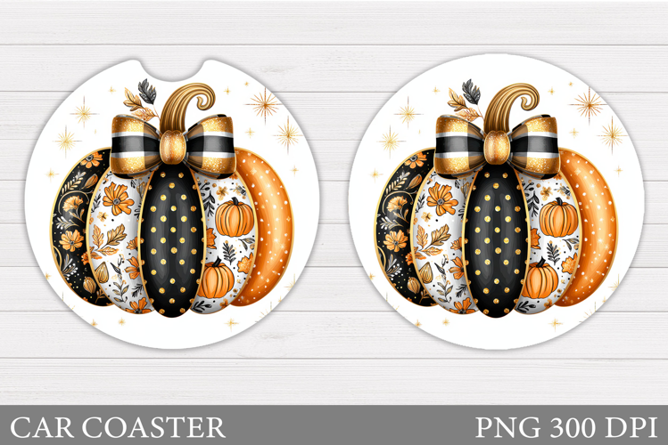 Fall Pumpkin Car Coaster. Fall Car Coaster Sublimation