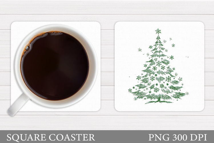 Christmas Tree Coaster Design. Christmas Coaster Sublimation