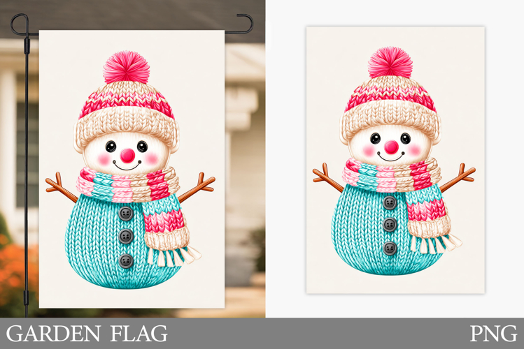 Snowman Garden Flag. Christmas Garden Flag Sublimation