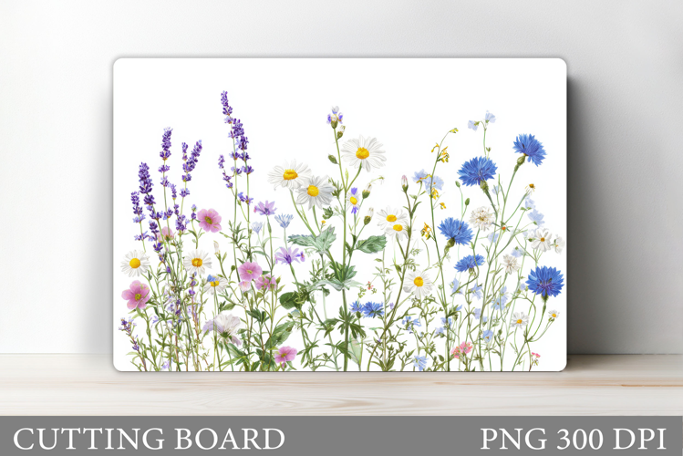 Flowers Cutting Board Sublimation. Wildflowers Cutting Board