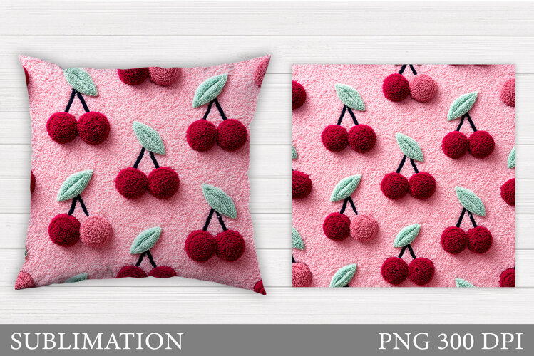 Cherry Pillow Design. Cherry Sublimation example image 1