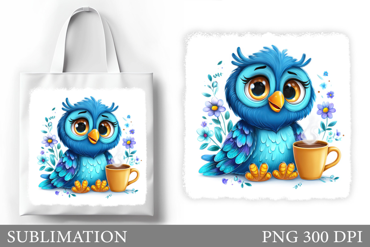 Cute Bird Tote Bag Design. Cute Bird Sublimation