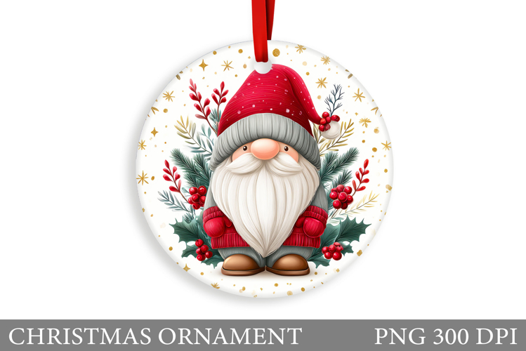 Gnome Christmas Ornament. Christmas Ornament Sublimation