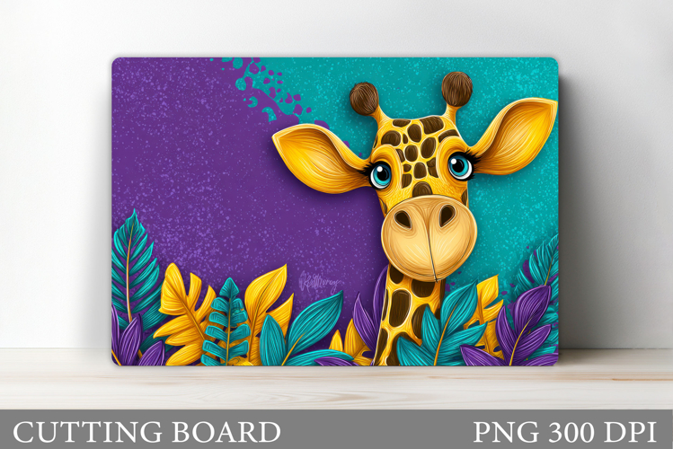 Giraffe Cutting Board Design. Cute Giraffe Sublimation