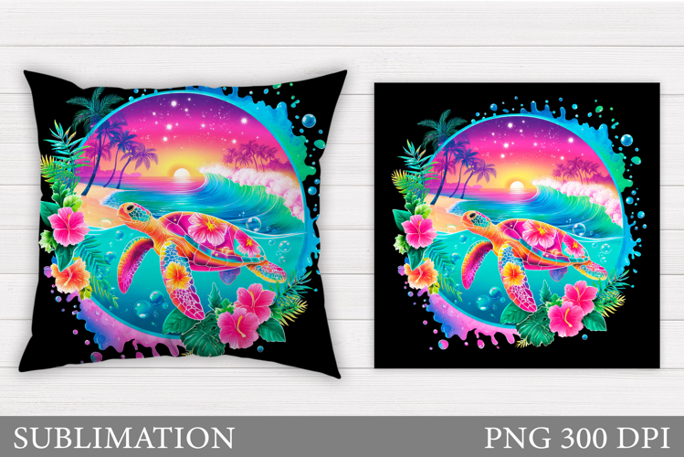 Sea Turtle Pillow Design. Turtle Sublimation